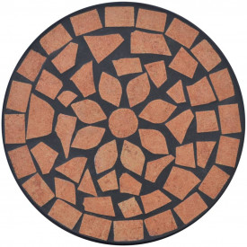 Masă cu blat ceramic, Roșu-portocaliu - Img 3