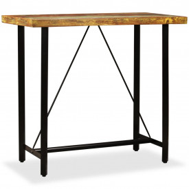 Masa de bar din lemn masiv reciclat, 120 x 60 x 107 cm - Img 12
