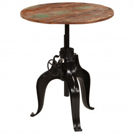 Masă de bar din lemn masiv reciclat, 75 x (76-110) cm - Img 5