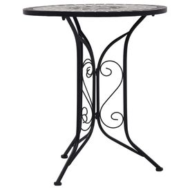 Masă de bistro mozaic, gri, 61 cm, ceramică - Img 2