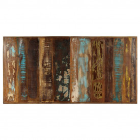 Masă de bucătărie, 140 x 70 x 75 cm, lemn masiv reciclat - Img 5