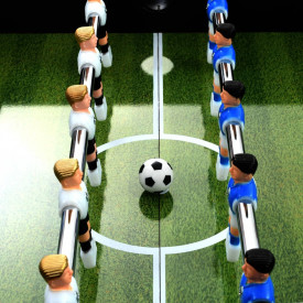 Masă de fotbal, MDF și oțel, 140 x 74,5 x 87,5 cm, negru - Img 5