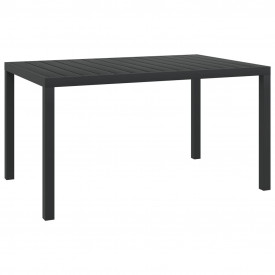 Masă de grădină WPC aluminiu 150x90x74 cm, negru