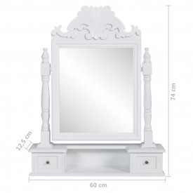 Masă de machiaj cu oglindă oscilantă, dreptunghiular, MDF - Img 6