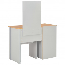Masă de toaletă cu oglindă și taburet, gri, 104x45x131 cm - Img 5