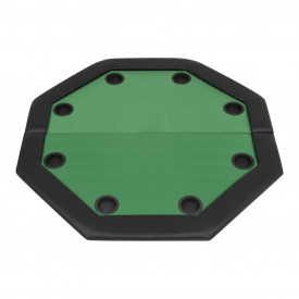 Masă poker pliabilă în două părți, 8 jucători, octogonal, Verde - Img 4