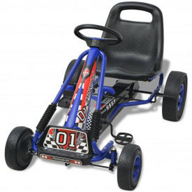 Mașină Go Kart cu scaun reglabil, albastru - Img 3