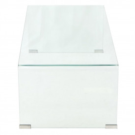 Măsuță cafea sticlă securizată 100 x 48 x 33 cm, transparentă - Img 3