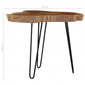 Măsuță de cafea, (60-70) x 45 cm, lemn de tec - Img 7