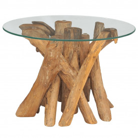 Măsuță de cafea din lemn de tec solid, 60 cm - Img 3