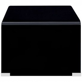 Măsuță de cafea, negru, 98 x 45 x 31 cm, sticlă securizată - Img 3