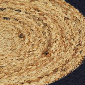 Naproane, 4 buc., bleumarin, 38 cm, iută și bumbac, rotund
