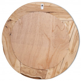 Oglindă decorativă Lemn de tec 80 cm Rotundă - Img 9