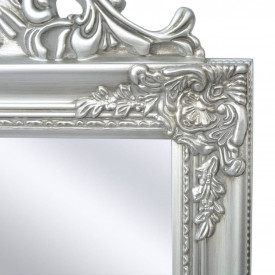Oglindă verticală în stil baroc 160 x 40 cm argintiu - Img 3