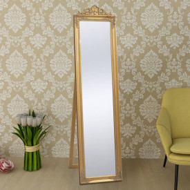Oglindă verticală în stil baroc 160 x 40 cm auriu - Img 2