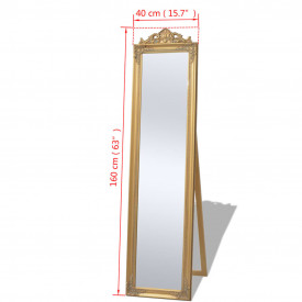 Oglindă verticală în stil baroc 160 x 40 cm auriu - Img 7