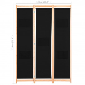 Paravan de cameră cu 3 panouri, 120x170x4 cm, textil - Img 8