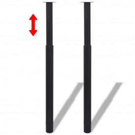 Picioare de masă telescopice, 2 buc, 710 mm - 1100 mm, negru - Img 1