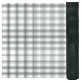 Plasă gard cu izolație PVC 1 m x 25 m ochi 16 x 16 mm