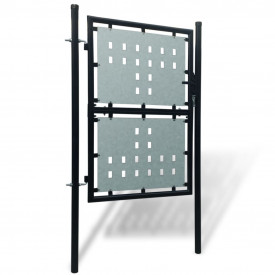 Poartă neagră pentru gard 100 x 200 cm - Img 2