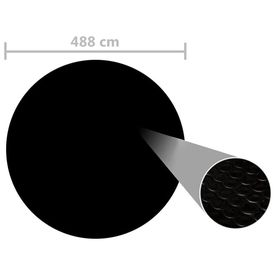 Prelată piscină, negru, 488 cm, PE - Img 2