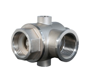 ProGARDEN Racord hidrofor cu supapa de sens, 5 cai, FE1"xFI1"xFI1"xFI1/4"xFI1/4", inox - Img 3