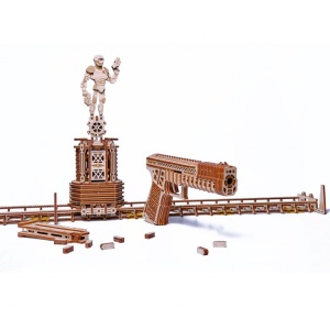Puzzle 3D mecanic din lemn poligon de tragere - Img 5