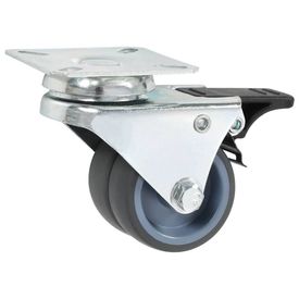 Roți pivotante duble cu frâne duble, 4 buc., 50 mm - Img 2