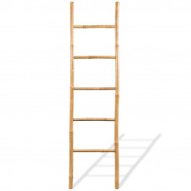Scară pentru prosoape cu 5 trepte, bambus, 150 cm - Img 2