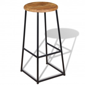 Scaun de bar din lemn de tec solid 2 buc. - Img 3