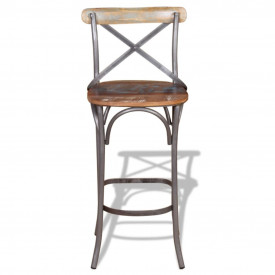 Scaun de bar din lemn masiv reciclat, 45 x 45 x 110 cm - Img 6