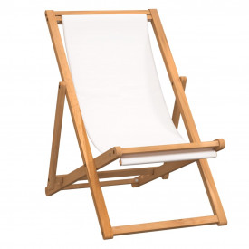 Scaun de exterior, crem, 56 x 105 x 96 cm, lemn de tec - Img 2