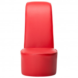 Scaun, design toc înalt, roșu, piele ecologică - Img 4