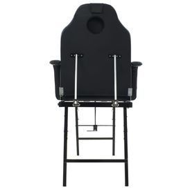 Scaun tratament facial, piele artificială, 185x78x76 cm, negru - Img 3