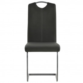 Scaune de bucătărie 2 buc piele artificială 43x55x100 cm, gri - Img 3