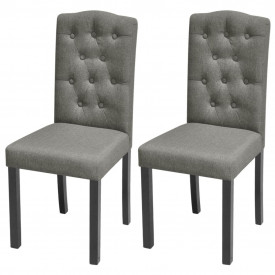 Scaune de bucătărie 2 buc, textil, gri închis