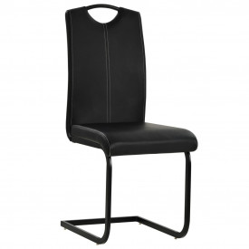 Scaune de bucătărie 4 buc piele artificială 43x55x100 cm, negru - Img 2