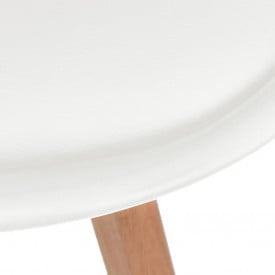 Scaune de bucătărie, 4 buc, piele artificială, lemn masiv alb - Img 5