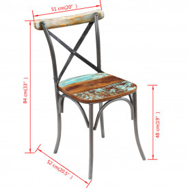 Scaune de bucătărie din lemn reciclat 51x52x84 cm 2 buc. - Img 9