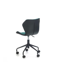 Set birou HM Lima B1, cu usa si sertar, PAL melaminat, 120x55x75 cm, alb si scaun copii HM Matrix, Ergonomic, Stofa Piele ecologica, 100 Kg, Negru Turcoaz - Img 3