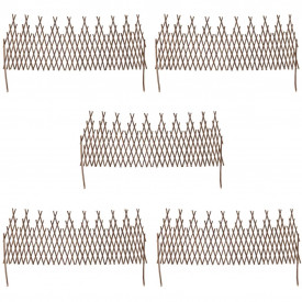 Set de 5 garduri extensibile de salcie cu zăbrele 170 x 55 cm