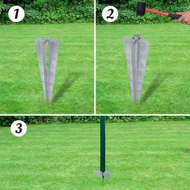 Set euro gard cu țăruși pentru sol, 10 x 1 m, oțel, verde - Img 2