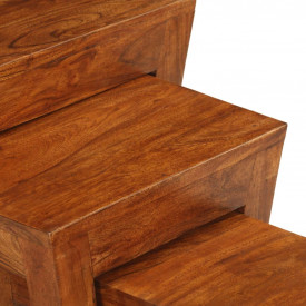 Set mese suprapuse,3 piese,lemn masiv acacia, 50x35x50 cm, maro - Img 6