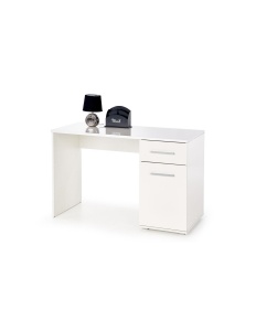 Set mobilier birou copii HM Lima B1, PAL lucios, spatii depozitare, cu scaun HM Ibis Butterfly, stofa piele ecologica, 100 kg si dulapior rulant HM Simon 2, cu roti, front MDF, alb - Img 3