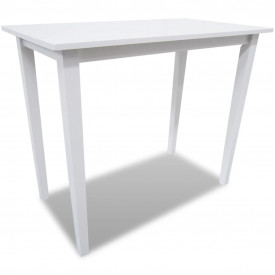 Set mobilier de bar din lemn, masă și 4 scaune, alb - Img 2