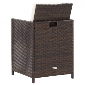 Set mobilier de exterior 11 piese, poliratan, maro - Img 10