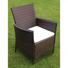 Set mobilier de exterior, 13 piese, poliratan, maro - Img 4