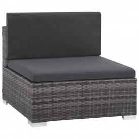 Set mobilier de exterior, 17 piese, poliratan, gri - Img 4
