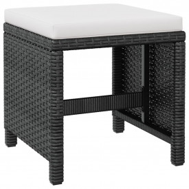 Set mobilier de exterior 21 piese, poliratan și acacia, negru - Img 7