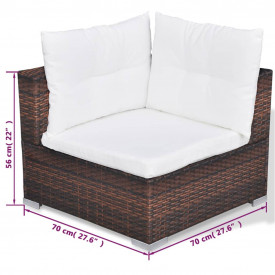 Set mobilier de exterior 28 piese, maro, poliratan - Img 11